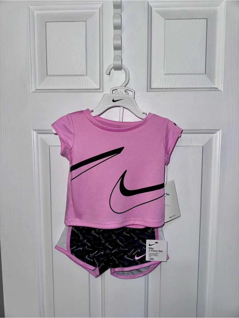 Nike Pink & Black Girls' 2-Piece Matching Set